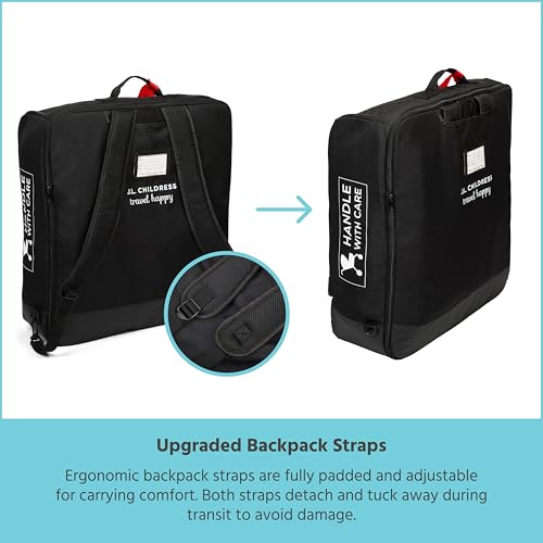 image for J.L. Childress Padded Compact Travel Stroller Bag for Airplane - Fits 