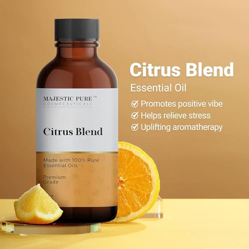 Majestic Pure Citrus Essential Oil Blend | 100% Pure & Natural for a Joyful, Positive Aroma | Pink Grapefruit, Orange, Spearmint, Lemon Essential Oil for Diffusers & Aromatherapy | 1oz - Image 3