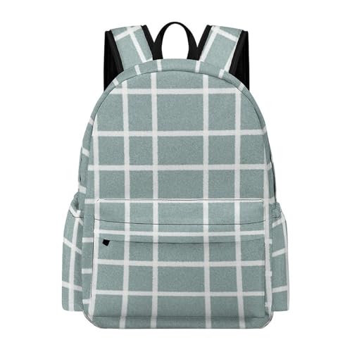 YELITAU Morandi Mochila Xadrez Verde Adulto Viagem Mochila para Mulheres Homens Mochila Universitária para Férias, Caminhadas e Camping