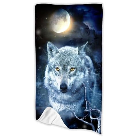 FABTOP Large Quick-Drying Wolf Beach Towel Cover