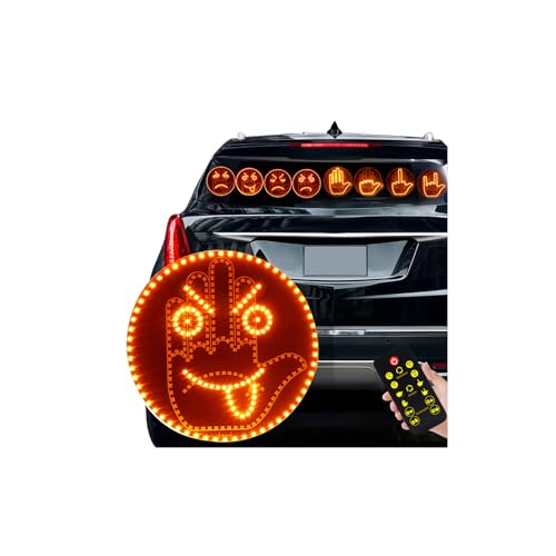 Zosppei Lumière de doigt et lumière d'expression pour voiture,Lumière de geste pour s'exprimer,Panneau LED de rage pour voiture,2 en 1