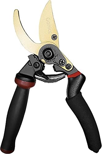 gonicc 8.5" Professional Rotating Bypass Titanium Coated Pruning Shears(GPPS-1014), Secateurs, Scissors, Pruners with Heavy Duty SK5 Blade. Soft Cushion Grip Handle for Everyone. - Thumbnail 5