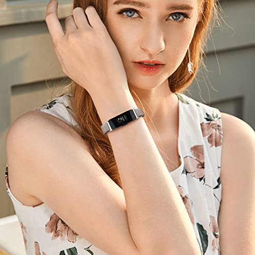 Bracelet en cuir pour Fitbit Inspire 2 marron clair - 7