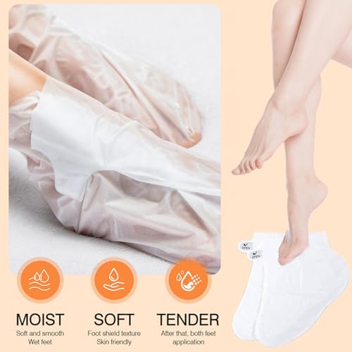 4 Paar Feuchtigkeitsspendende FußMaske Socken & 4 Paar Handmaske für Sehr Trockene Hände, Fussmaske Hornhautentfernung Socken - Peeling-Handmaske für Frauen und Männer