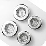 Essently Sink Strainer 4 Pack – Dual Size (2×90mm & 2×115mm), Deep Basket Anti-Clog, Stainless Steel, No Wobble, Easy Clean