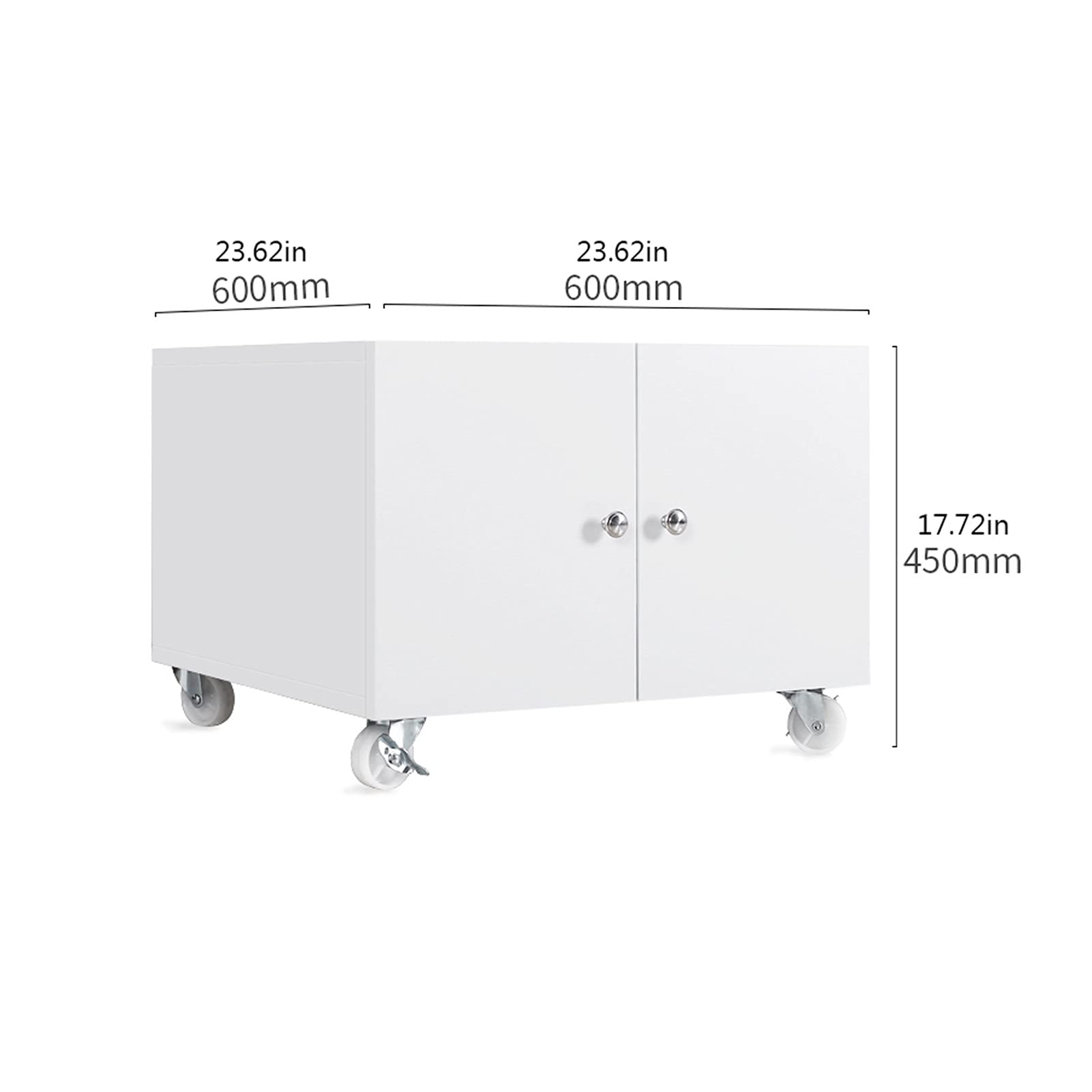KOHARA Mesa para Impresora Soporte para Impresora de pie, Gabinete móvil, Soporte para fax móvil con Ruedas giratorias, Capacidad para hasta 220 Libras, Carro para Impresora Blanco