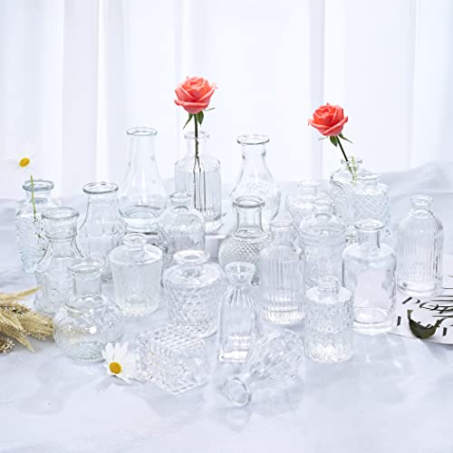 Bud Vases Set Of 25,Glass Vases For Bridal Shower Centerpieces,Mini Vases For Baby Shower Decoration,Small Vase For Wedding Decor,Glass Bud Vase In Bulk For Home Decor,Clear Vases For Single Flowers #TOP5