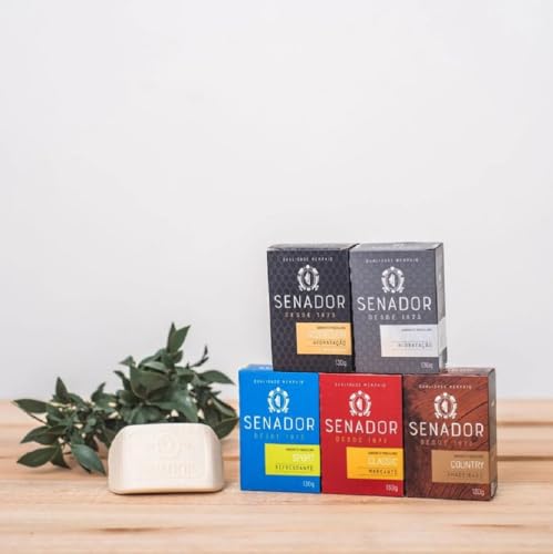 Estojo Com 5 Sabonetes Senador (Classic, Sport e Platinum) de 130g cada, Memphis.