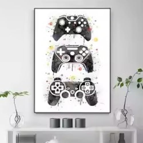 Impressions sur toile 80x120cm pour masquer un mur vide avec un design de manette abstrait