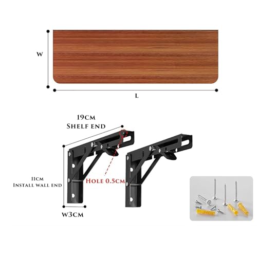 Table murale pliable pour cuisine et extérieur - Meuble gain de place 60x40cm - 2