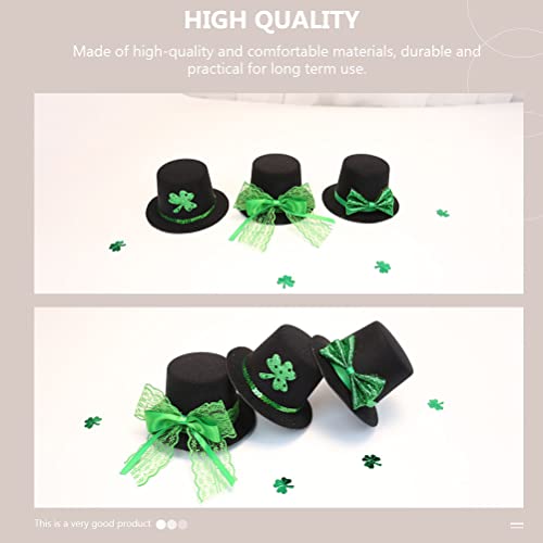 Luozzy St Patricks Day Hats Men Women St. Patrick's Day Bow Tie Green Top Hat Green St. Patricks Day Party Favor Accessories Green Christmas Tree Topper Hat #TOP4