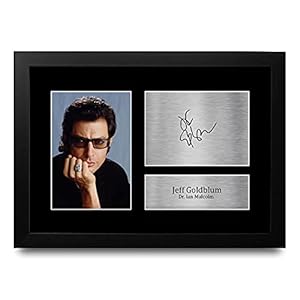 HWC Tradin FR A4 Jeff Goldblum Jurassic Park – A4 Framed Geschenken Afgedrukt Gesigneerde Handtekening Foto Voor Fans…