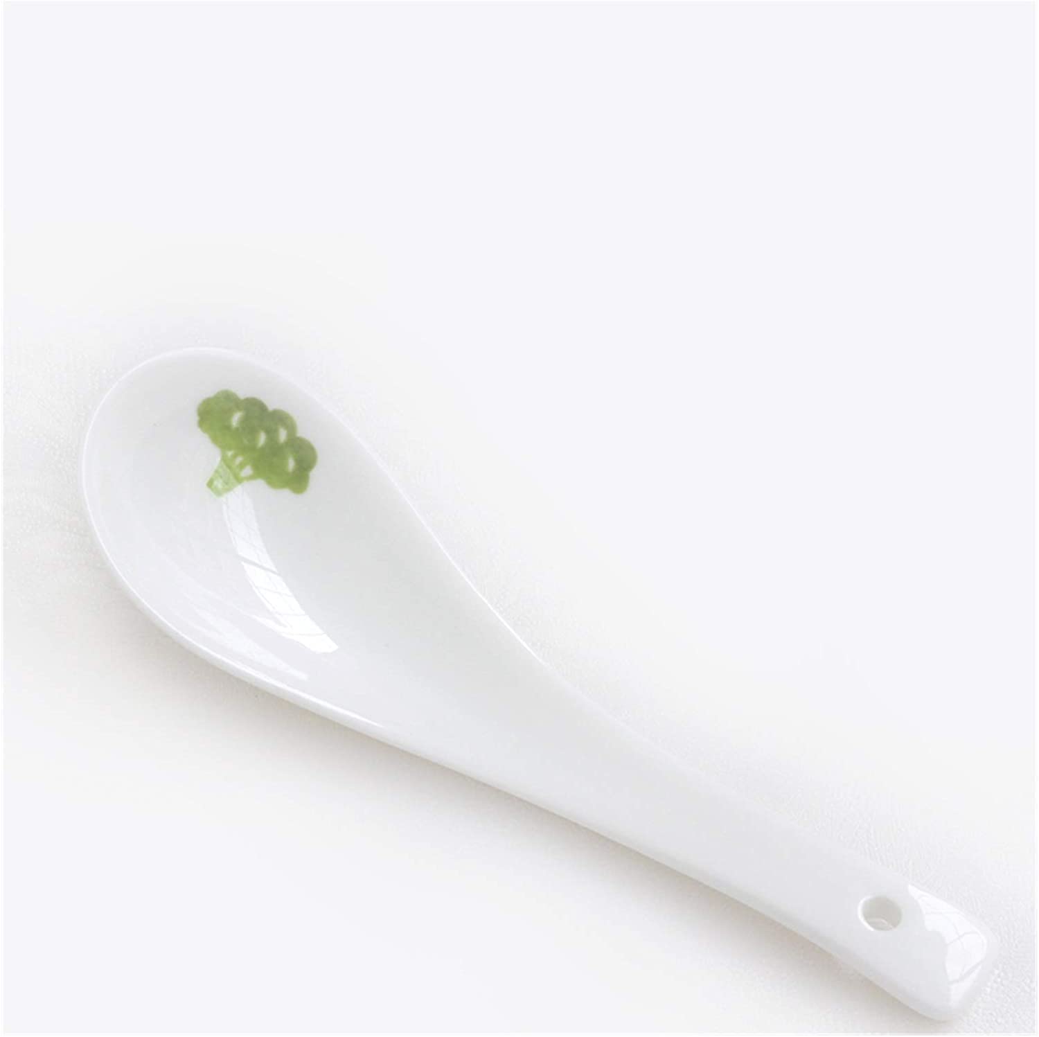 Cuchara de cerámica para café, té, postres, Cuchara sopera de cerámica, cucharas soperas, Cuchara de cerámica Estilo japonés para Comer, Cuchara sopera, Cuchara pequ(Onecolor)