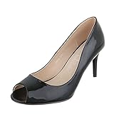 Klassische Damen High Heels Peeptoes aus hochwertigem Lacklederimitat gefertigt. Diese edlen Schuh passen zu jedem festlichen Anlass.