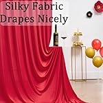 Wrinkle Free Red Backdrop Curtains for Parties, Thick Fabric Photo Backdrop Drapes for Christmas Photography Birthday Wedding Background Backdrop, 10ft x 8ft - Image 2