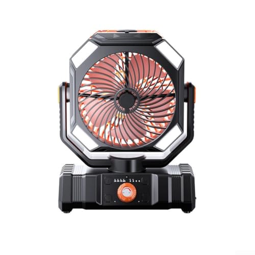 Ventilador portátil para tienda de campaña recargable naranja 2