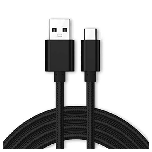 world biz laddningskabel för Samsung Galaxy S8, S9, S10, Note 9 10, USB-typ C, [3.1 Amp snabbladdning] premium nylonflätad laddare och datasynkkabel [USB 3.0] [Upp till 5 Gb/s dataöverföring], 3 Meter, Svart