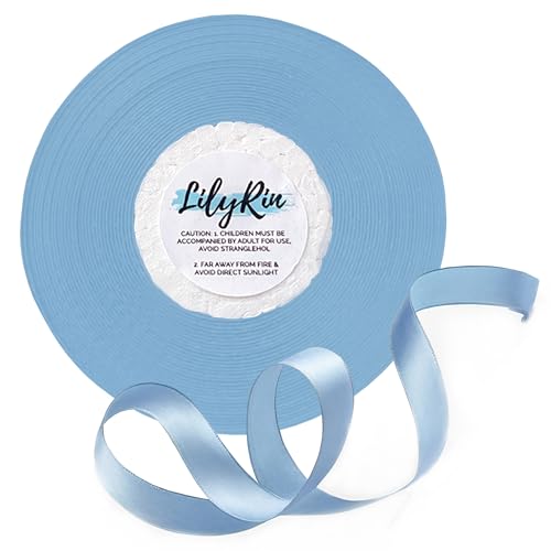Light Blue Ribbon 3/8 Inch x 36 Yards Sky Color Perfect for Art Wedding Wreaths Baby Showers Gift Wrapping Birthday DIY Hair Accessories Satin Scrapbooking Easter Christmas Crafts and Other Projects