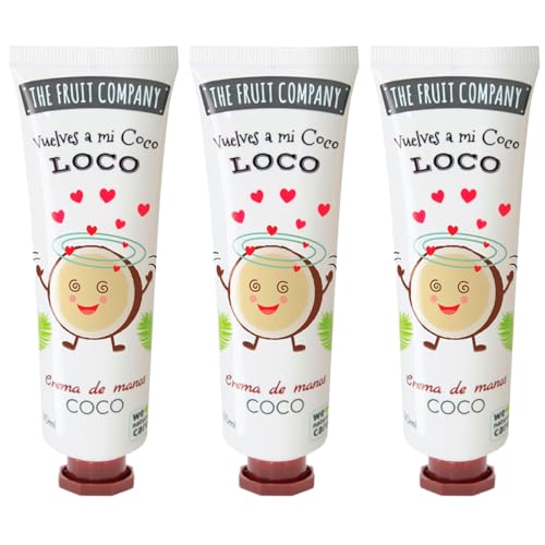 The Fruit Company Crema de Manos Coco Pack de 3ud con Aloe Vera y Camomila 50ml