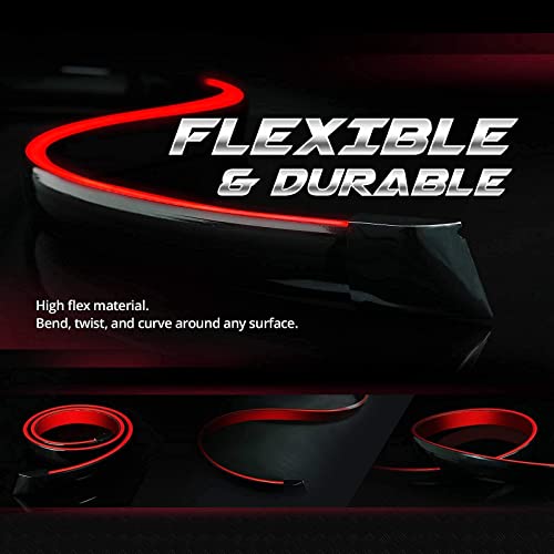 Opt7 Universal Led Spoiler Rear Spoiler Lip Kit (3.9Ft) For Car Trunk, Exterior Accessories, Brake Light, Dark Black, Trunk Spoiler, Universal Fit For Roof, Wing And Easy Installation #TOP6