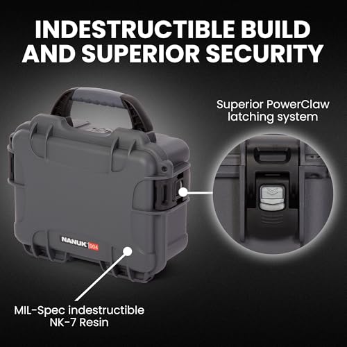 Image of NANUK 904 Empty Hard Case - IP67 Waterproof Protective Hard-Shell Case, Impact-Resistant & Dustproof Storage Case, Perfect for Travel, 10.2 inch x 7.9 inch x 4.5 inch, Made in Canada - Graphite