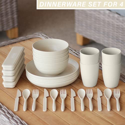 Wheat Straw Dinnerware Sets Unbreakable Dinnerware Sets Dishwasher Microwave Safe Dinnerware