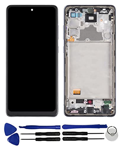 OYOG Samsung Galaxy A72 SM-A725F SM-A725M LCD 画面修理交換用 タッチパネル 液晶パネル ガラス スクリーン修理パーツ デジタイザーフレームアセンブリセット 修理工具セット付き(黒)