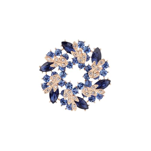 Image of Rhinestone Flower Brooch for Women Crystal Wreath Brooch Pin Stylish Big Flower Brooch Rhinestone Crystal Bauhinia Flower Wreath Brooch Elegant Clothing Hat Bag Accessories Christmas Wedding Bridal Birthday Jewelry