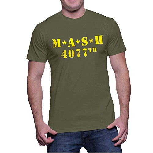 Mash Logo 4077th Military Green T-shirt Tee X-Large