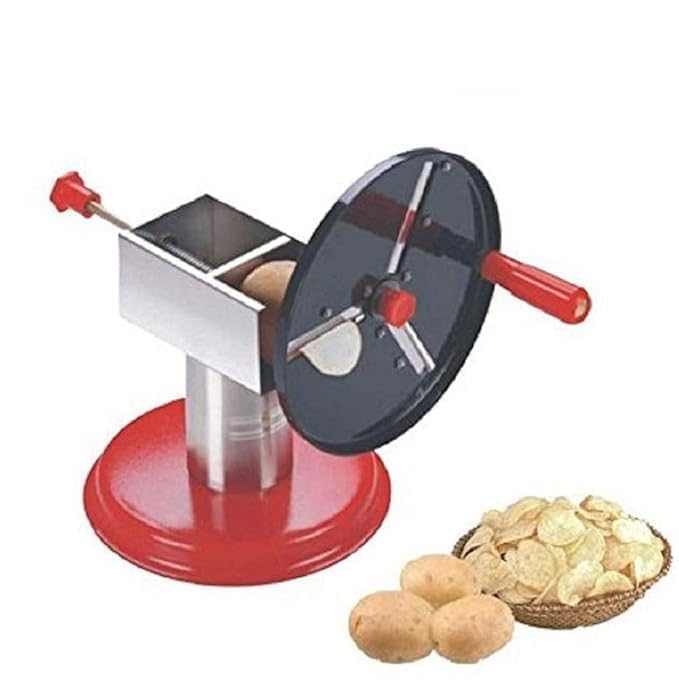 Image of Pototo Chips Maker Stainless Steel Blade, Ergonomic Handle, Home UseWafer Cutter, Wafer Maker, Vegetable Slicer, Potato Chips Slicer, Wafer Cutting Machine for Home (Stainless Steel)