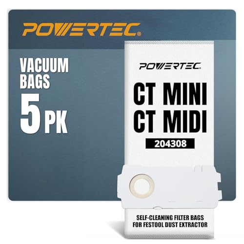 POWERTEC Self-Clean Filter Bags for Festool Dust Extractors