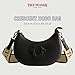 True Religion Women's Shoulder Bag Purse, Crescent Hobo Handbag with Adjustable Removable Strap and Horseshoe Logo, Black