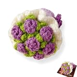Tourima Lila Rose Häkelstrauß, Muttertag Glücksbringer Rose Dankeschön, Mini Gewebter Rosenstrauß, Blumen Häkelnadel Set, Hebamme Geschenk, Muttertag Lehrerin Geschenk, Taschen oder Handys Anhänger