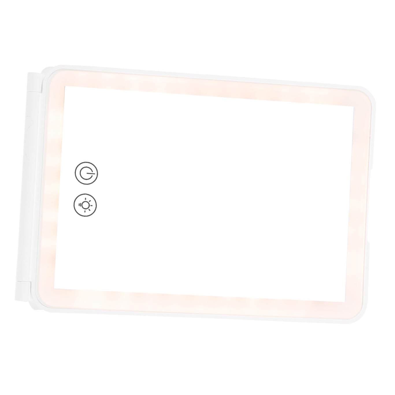 Baluue Specchio Trucco Illuminato Pieghevole con 3 Tonalità di Luce, Ricaricabile 1500mah, Superficie HD per Tavolo Trucco e Dormitorio