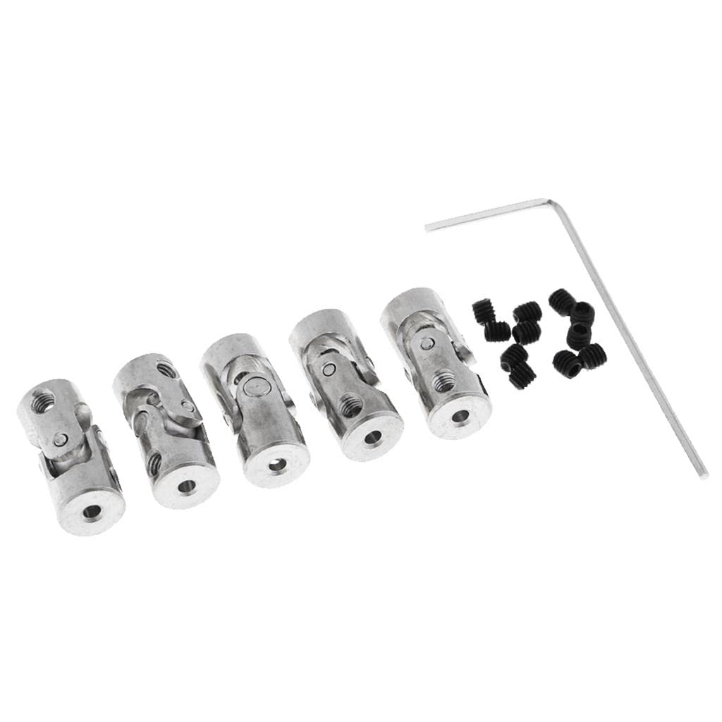 SM SunniMix 5pcs Cardan D'accouplements Connecteur de Coupleur pour RC Voitures Bateau Jouet Radio Commande, Argent, 2x2 mm