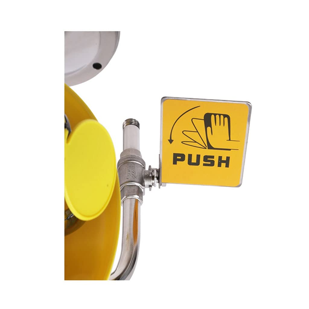Station de Lavage oculaire Murale en Acier Inoxydable avec Double Jet, Installation Facile, Jaune.