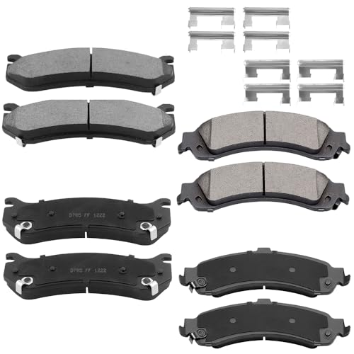 RotoForce 8Pcs Front & Rear Ceramic Disc Brake Pads Set Fit for 2000-2006 Chevrolet Avalanche...