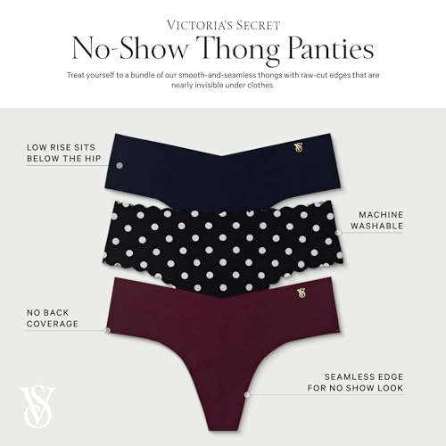 Image of Victoria's Secret Women's No Show Thong Underwear, Panties for Women, Multi Pack (XS-XXL)