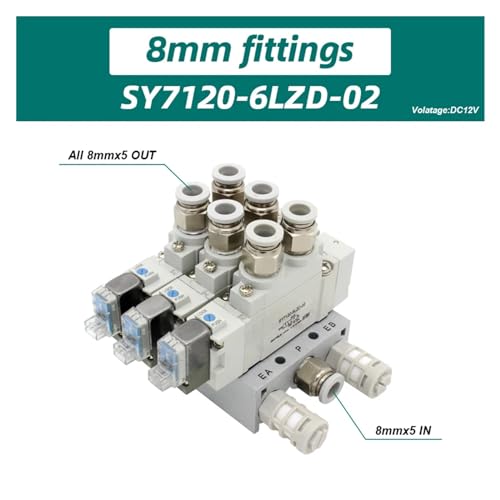 Électrovanne SMC SY7120-5LZD-01 pour commande de cylindre hydraulique et pneumatique - 3