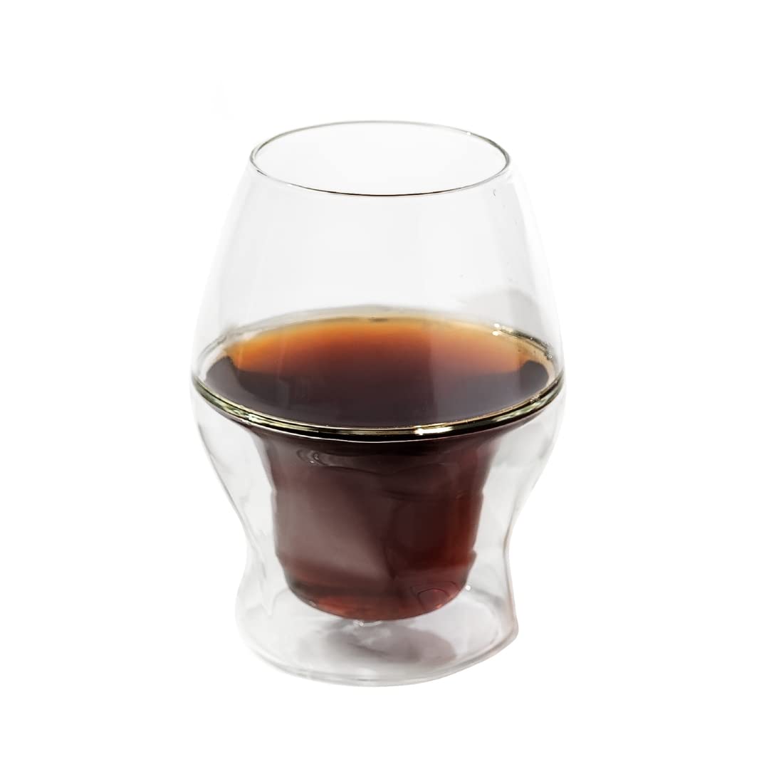 ICOSA Brewhouse SENTI Coffee Enhancing Glassware - Individual Glass Set, 16.5 fl oz (475 ml), Heat Resistant Glass with Plastic Handle, Microwave & Dishwasher Safe