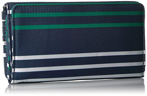 JuJuBe Be Rich Tri-Fold Wallet with Snap Enclosure, Coastal Collection - Providence - Navy/Teal/White Stripes2