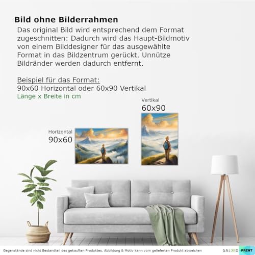 Tableau mural Le Wanderer au-dessus de la brume poster 50x50 cm