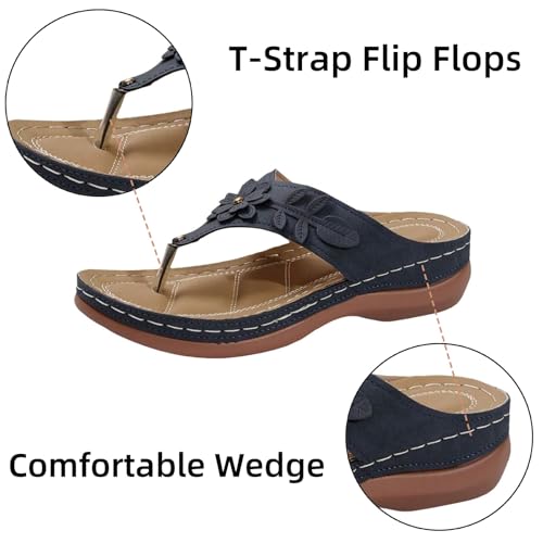 Orthopedic Sandals for Women Arch Support Flip Flops Open Toe Slippers Platform Wedge Sandals Walking Shoes4