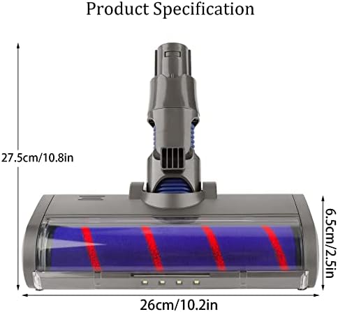 WEILE Replacement Soft Roller Cleaner Head for Dyson V6 Animal, V6 Fluffy, DC58, DC59, DC61, DC62, DC74 Cordless Vacuum Cleaner, Hard Floor Attachment with LED Headlights