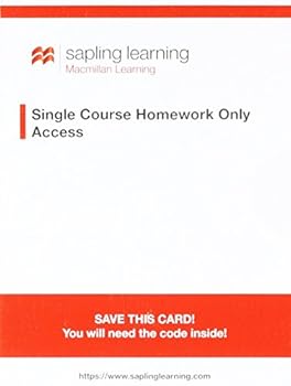 Printed Access Code Sapling Homework for Biochemistry (Single-Term Access) Book