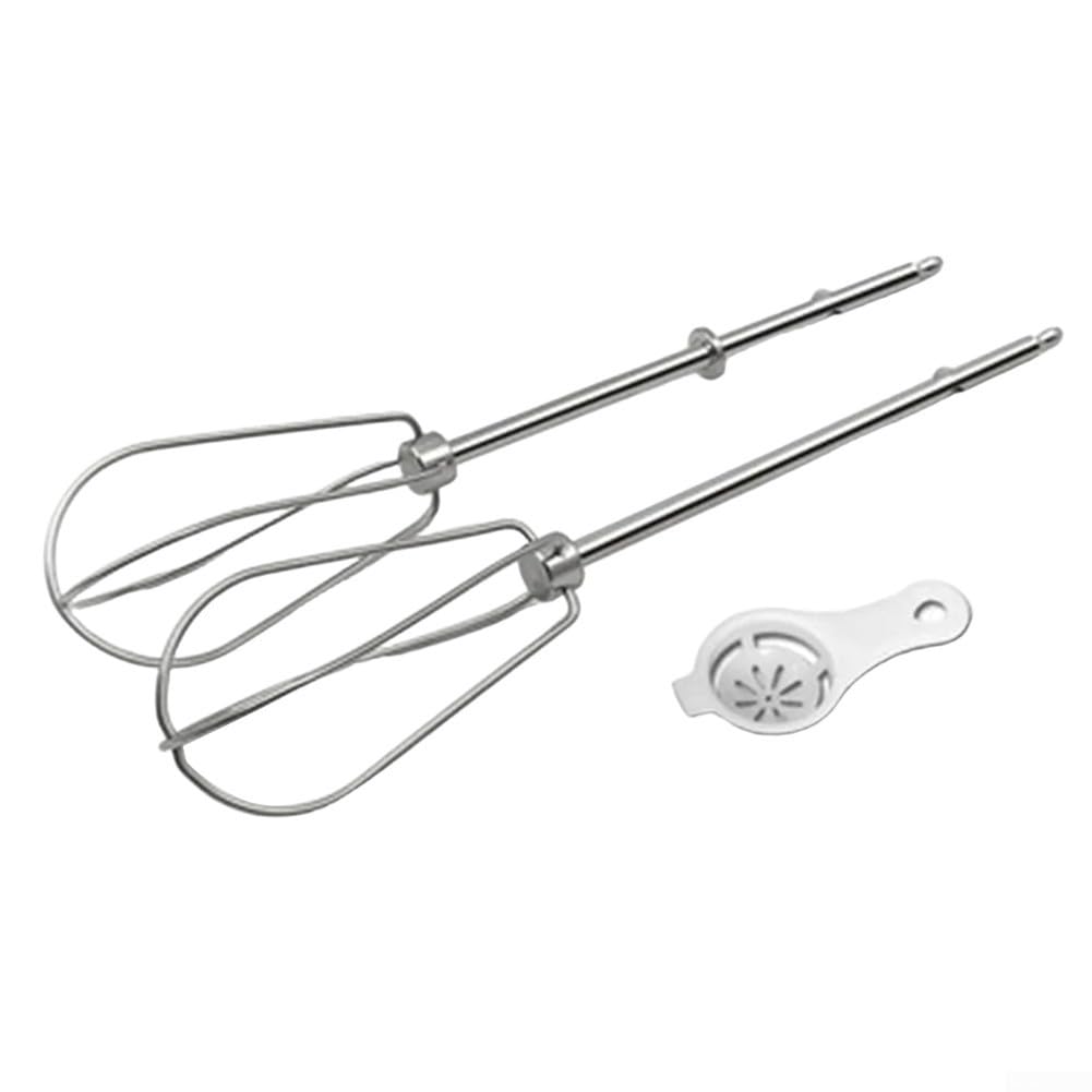 Stainless Steel Mixer Attachments for Kenwood Hand Mixers, Replacement Set Including Beaters, Dough Hook & Mixing Paddle, Kitchen Appliance Accessories(D*2)