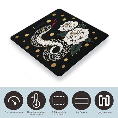 Báscula digital de baño Snake Red Flower con pantalla LED miniatura 3