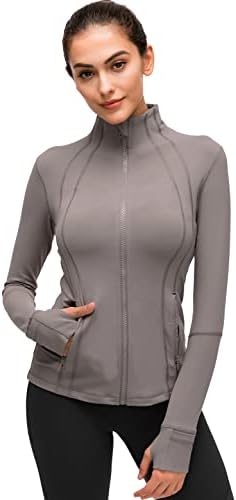 Costdyne Women's Yoga Jacket Slim Fit Full Zip Running Athletic Jacket Turtleneck Workout Jacket