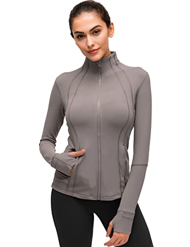 Costdyne Women's Yoga Jacket Slim Fit Full Zip Running Athletic Jacket Turtleneck Workout Jacket #TOP7