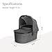 UPPAbaby Bassinet V3 - Compatible with Vista, Cruz, Ridge Strollers - Overnight Sleep Solution - Mattress, Sheet and Bug Shield Included - Greyson (Charcoal Mélange/Carbon Frame)
